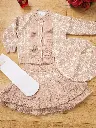 Ensemble 4 pièces bébé, veste, jupe, collants et béret assortis