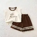 Ensemble Été 2 Pièces pour Garçons, Style Coréen Décontracté avec Impression de Lettres